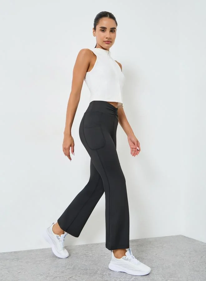 ستايلي اكتيف ليقنز واسع بزمزمات أمامية