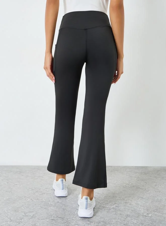 Styli Active  Women Front Ruched Flare Leggings for Women | Best Price UAE