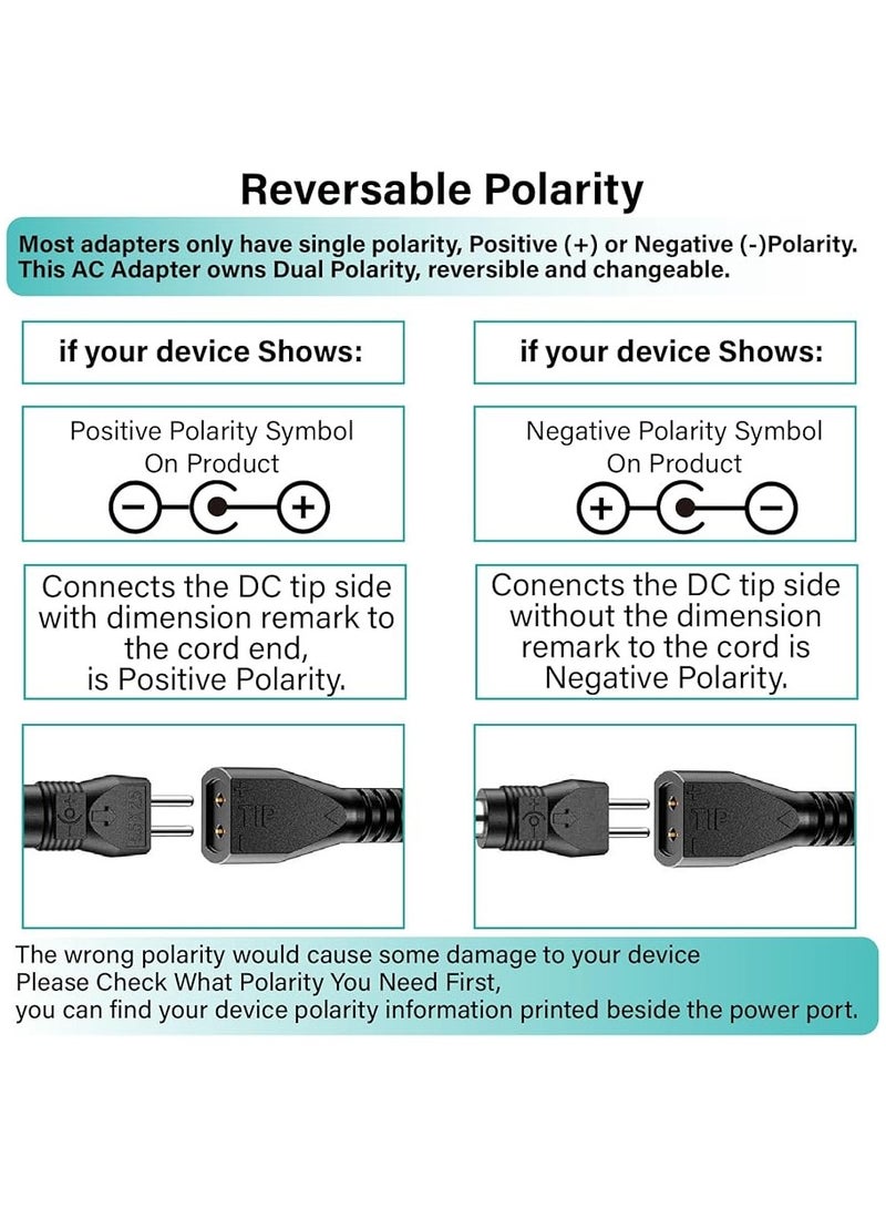 MUXUE Multi Voltage Power Adapter, Reversible Polarity 30W Universal 3V 4.5V 5V 6V 7.5V 9V 12V Power Supply Adapter Charger for Keyboard Routers Speakers Pedals CCTV Cameras TV Box Audio - Image 5