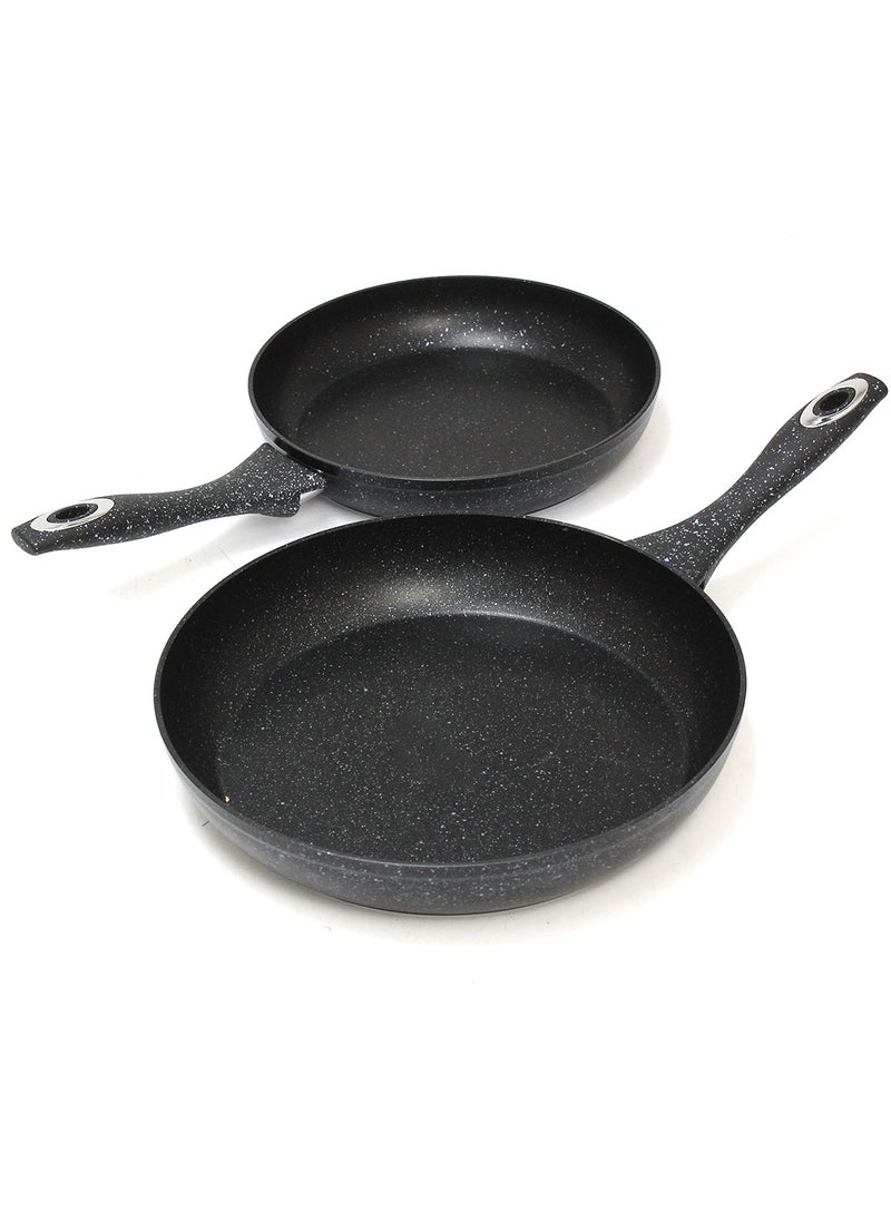Hascevher StoneCo Frypan Set – 2PC (24cm & 28cm) Durable Granite Coating Compatible with All Stovetops  - Image 4