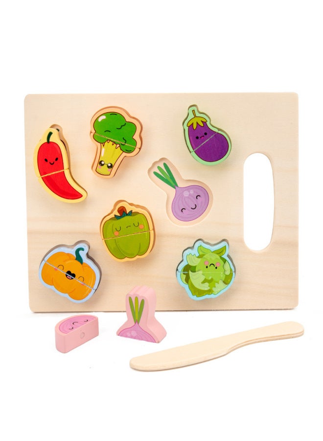 Fruit Cutting Music Watching Three-dimensional Puzzle Children's Puzzle Early Education Fruit And Vegetable Cognition Play House Puzzle Building Blocks-Color:Fruit Cut To See Chili  - Image 1