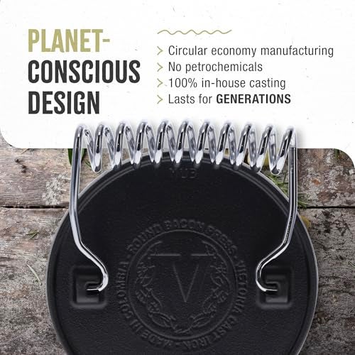 Victoria Round Cast-Iron Meat Press with a Wire Handle, Preseasoned with Flaxseed Oil, Made in Colombia - Image 5