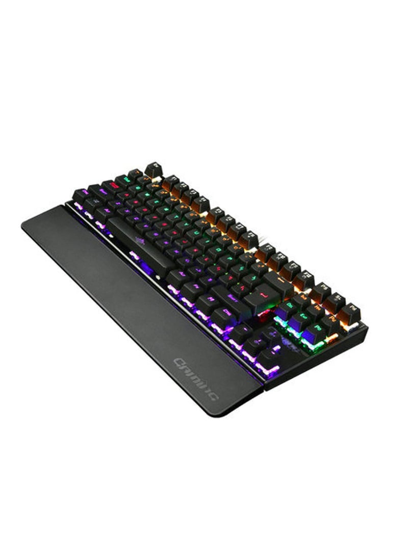 Generic - Backlit Gaming Genuine Mechanical laptop desktop Keyboard Anti-ghosting Luminous 87 LED color Metal Wired Keyboard - Image 1