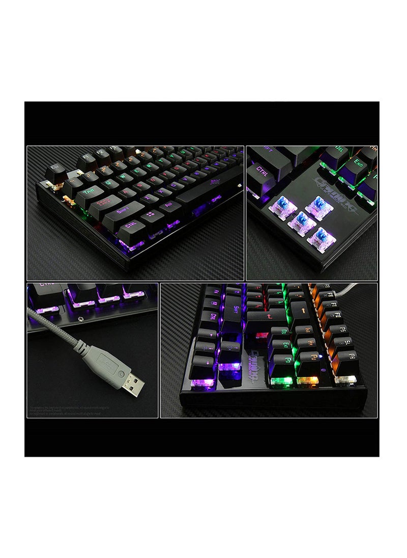 Generic - Backlit Gaming Genuine Mechanical laptop desktop Keyboard Anti-ghosting Luminous 87 LED color Metal Wired Keyboard - Image 1