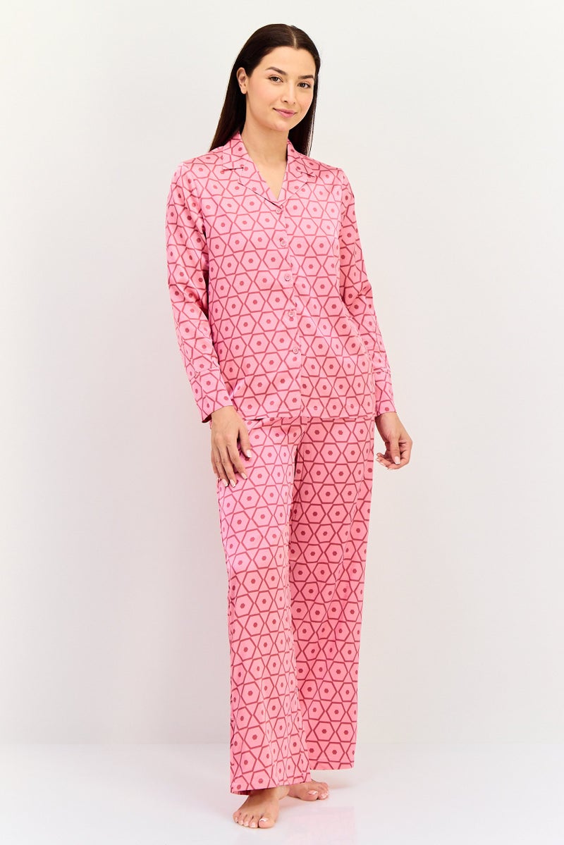 Marilyn Monroe Women 2 Pcs Allover Print Long Sleeve Pyjama Set, Multicolor - Image 1