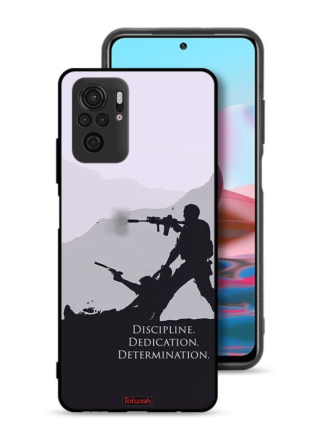 Tolwak Xiaomi Redmi Note 10S Protective Case Cover Discipline Dedication Determination - Image 1