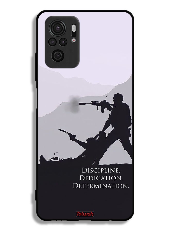 Tolwak Xiaomi Redmi Note 10S Protective Case Cover Discipline Dedication Determination - Image 2