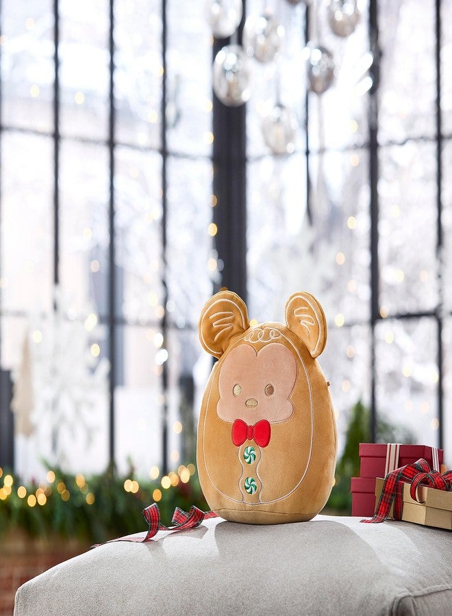 Disney Store Official Mickey Mouse Gingerbread Squishmallows Plush - 10 Inch Disney Christmas Stuffed Animal with Embroidered Features, Detailed Plush Sculpting and Soft Squishy Fill - Image 2