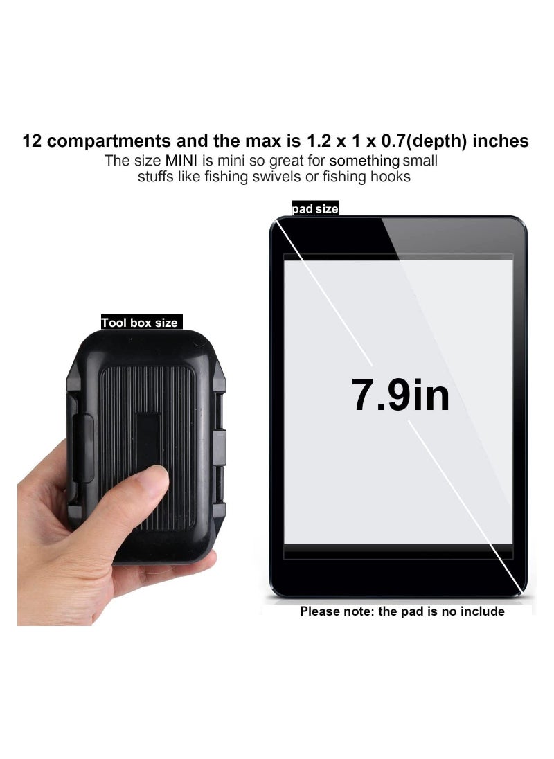 Y&D - Fishing Lure Box, Waterproof Tackle Plastic Storage, Small Case, Mini Accessories Boxes Storage Containers Black MINI 4'' X 3'' 1.3'' - Image 1