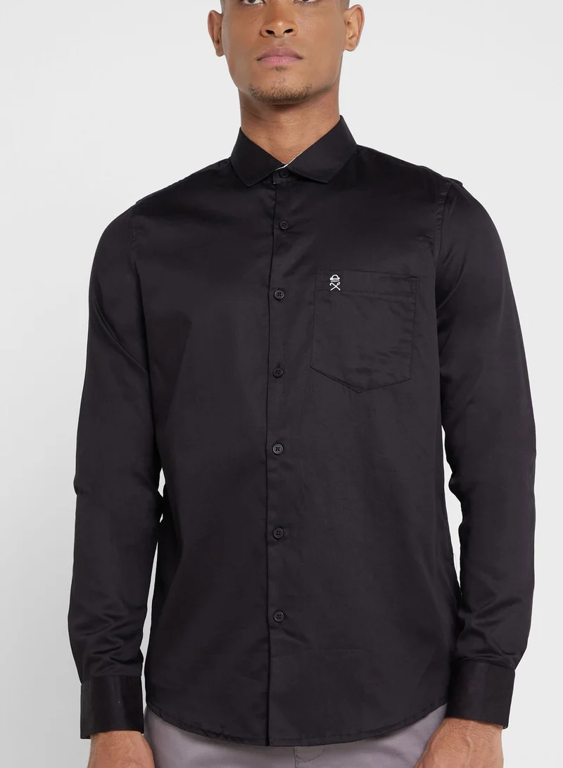 Thomas Scott Thomas Scott Men Black Relaxed Pure Cotton Casual Sustainable Shirt