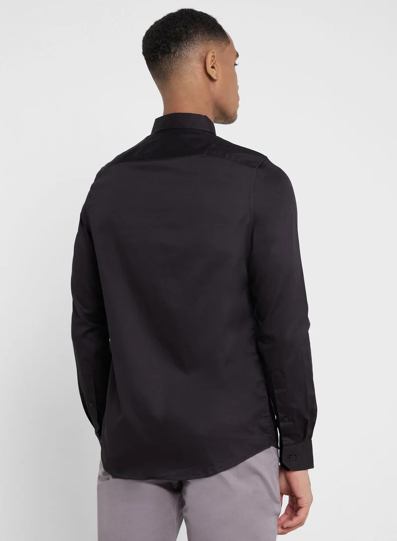 توماس سكوت قميص رجالي قطن أسود مريح مستدام