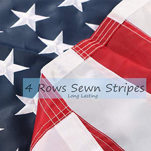 duduta 2x3 Ft American Flag Nylon USA Flag Outdoor Indoor Small US Flag Embroidered Stars Sewn Stripes Brass Grommets - Image 3