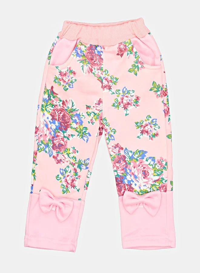 babyqlo Pink Hooded Floral Doll Print Outfit Set