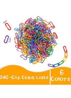 RAINBOW TOYFROG Chain Link Math Manipulatives - 240 C-Clip Chain Links & 20 Ice Cream Cards For Counting & Linking Math Games - Learning Resources For Kindergarten Sensory Bin  - Image 2