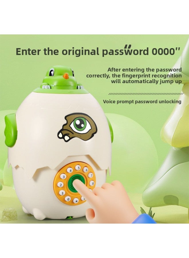 Dinosaur Piggy Bank Multifunctional Children's Song Fingerprint Password Unlock Egg Children's Light Music Spray Money Egg Toy Gift-Color:Dinosaur Money-spraying Egg [english Color Box] - Image 5