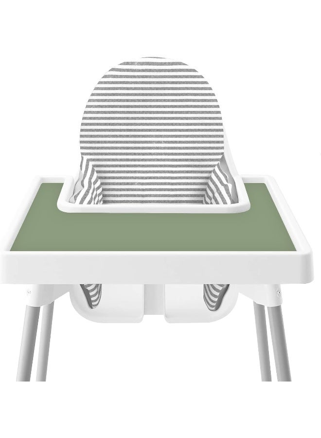 Mintlyfe حصيرة عالية الكرسي من مينتلايف لكرسي الأطفال آنتيلوب من إيكيا، حصائر سيليكون، حصيرة صينية للأطعمة الأصابع للأولاد والبنات، الأطفال، الصغار (ساج) - Image 2