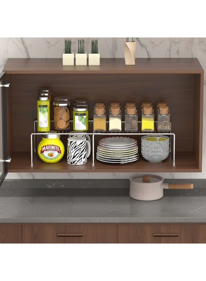 Dunekart Expandable Cabinet Dish Rack - Adjustable Stainless Steel Kitchen Shelf Organizer - Countertop Storage with Anti-Rust Nano Coating Pack of 1 - Image 4