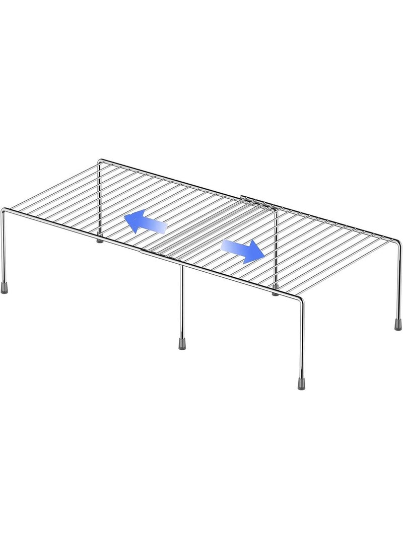 Dunekart Expandable Cabinet Dish Rack - Adjustable Stainless Steel Kitchen Shelf Organizer - Countertop Storage with Anti-Rust Nano Coating Pack of 1 - Image 2