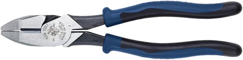 Klein Tools J213-9NE Side Cutter Linemans Pliers, Made in USA, High Leverage, 9-Inch, Streamlined Design, Color Coded - Image 1