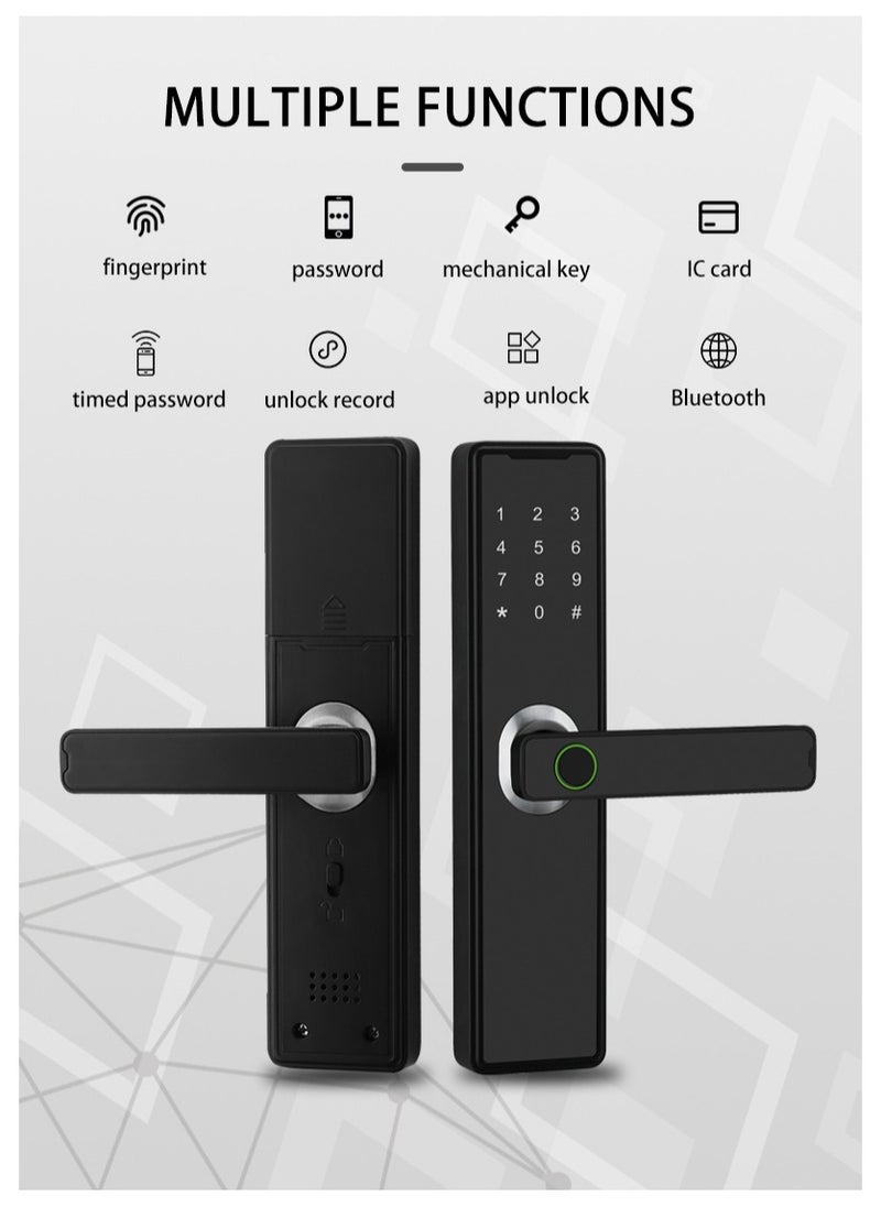 Smart door lock, Tuya smart lock fingerprint door lock keyboard door lock with fingerprint handle electronic door lock smart door lock compatible with Tuya app