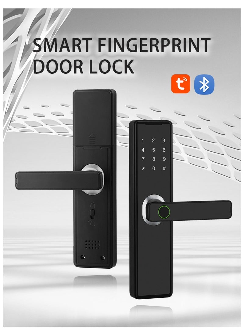 Smart door lock, Tuya smart lock fingerprint door lock keyboard door lock with fingerprint handle electronic door lock smart door lock compatible with Tuya app