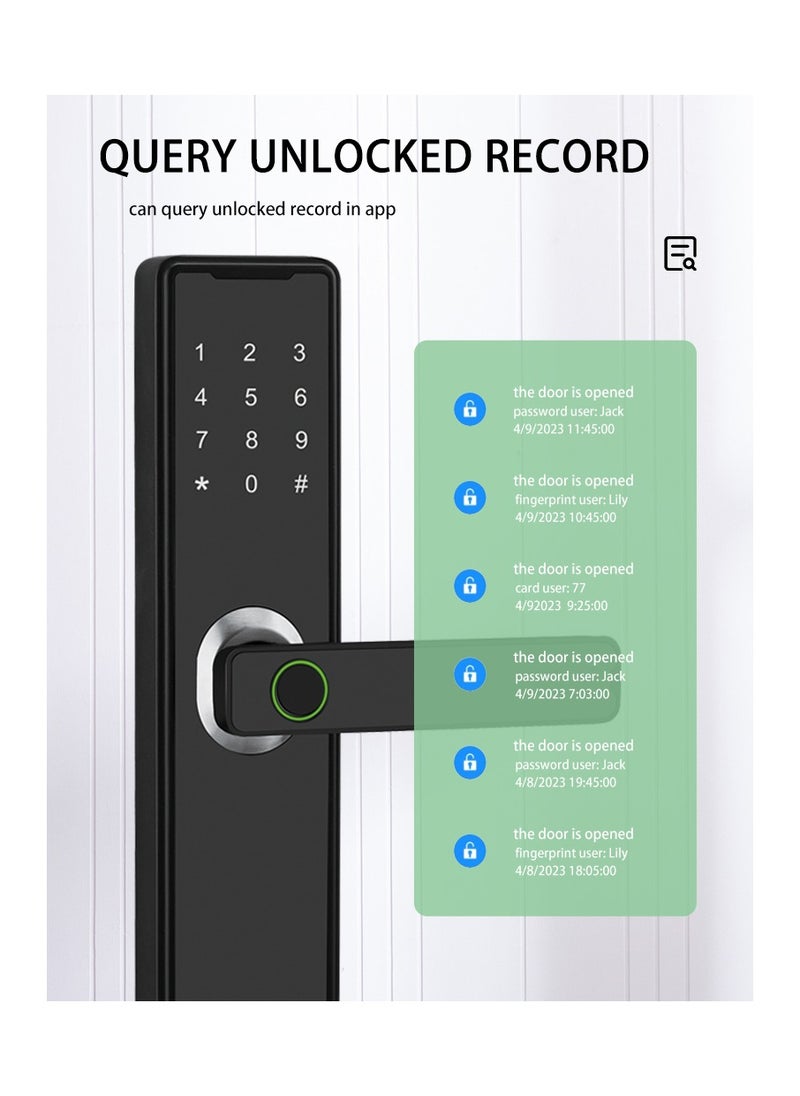 Smart door lock, Tuya smart lock fingerprint door lock keyboard door lock with fingerprint handle electronic door lock smart door lock compatible with Tuya app