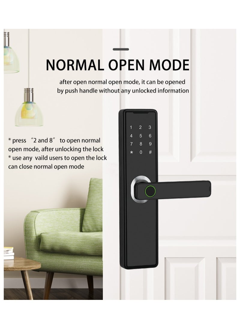Smart door lock, Tuya smart lock fingerprint door lock keyboard door lock with fingerprint handle electronic door lock smart door lock compatible with Tuya app