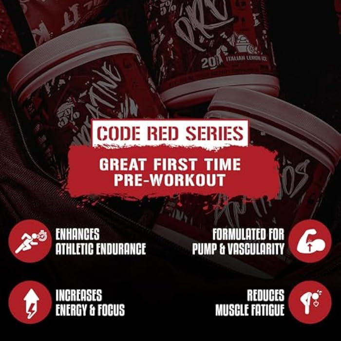 5% Nutrition Code Red Series Pre Workout Powder for Men & Women | Energy, Pump, Power, Protein Synthesis & Focus | 300mg Caffeine, L-Citrulline, Glycerol, Taurine, Alpha GPC, Huperzine (Fruit Punch) - Image 2