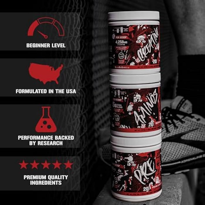 5% Nutrition Code Red Series Pre Workout Powder for Men & Women | Energy, Pump, Power, Protein Synthesis & Focus | 300mg Caffeine, L-Citrulline, Glycerol, Taurine, Alpha GPC, Huperzine (Fruit Punch) - Image 5