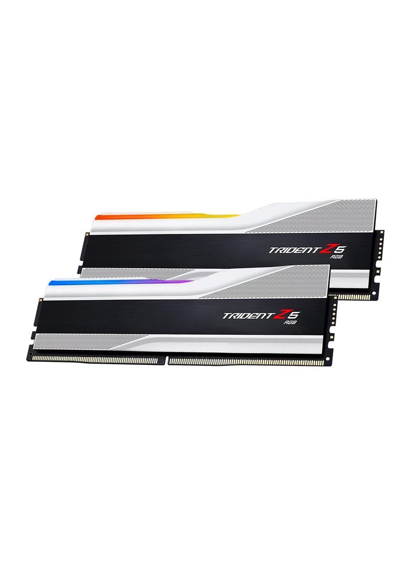 Trident - مجموعة ذاكرة سطح المكتب ثنائية القناة DDR5 من سلسلة Trident Z5 RGB سعة 32 جيجابايت (2 × 16 جيجابايت)، سرعة ذاكرة 6800 ميجاهرتز، زمن انتقال CL34 CAS، 1.40 فولت، Intel XMP 3.0، 288 دبوسًا، أسود | F5-6800J3445G16GX2-TZ5RS - Image 1
