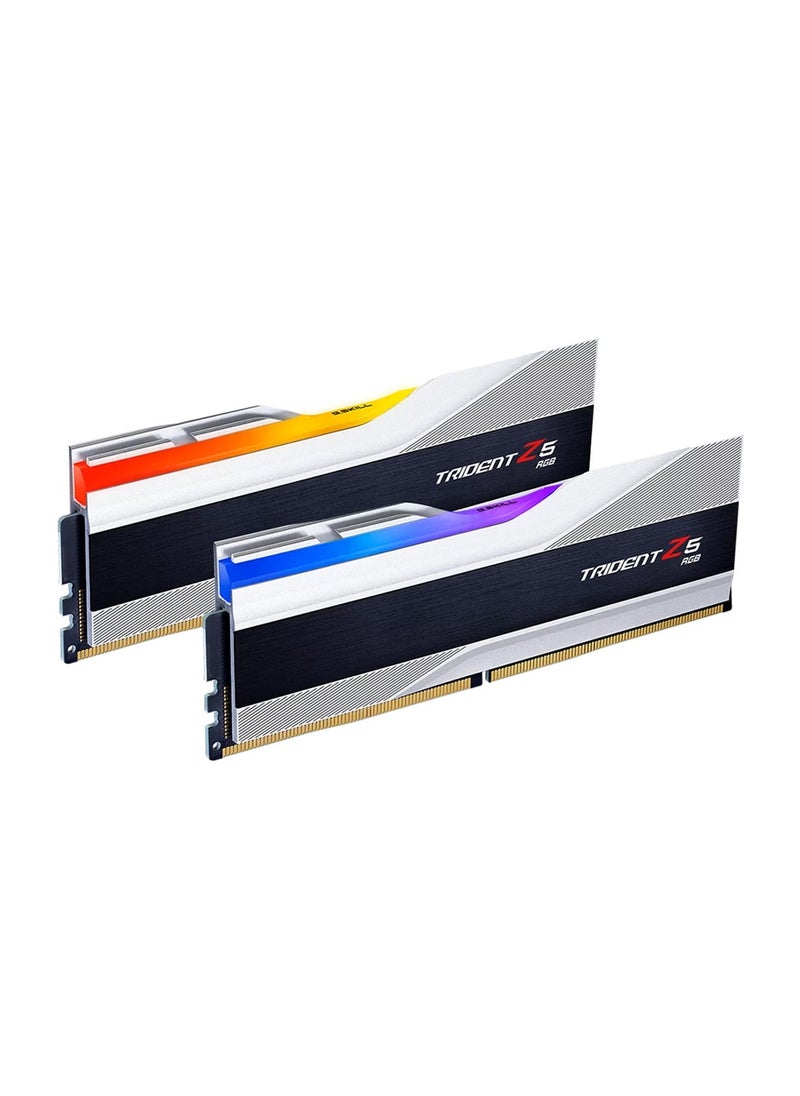 Trident - مجموعة ذاكرة سطح المكتب ثنائية القناة DDR5 من سلسلة Trident Z5 RGB سعة 32 جيجابايت (2 × 16 جيجابايت)، سرعة ذاكرة 6800 ميجاهرتز، زمن انتقال CL34 CAS، 1.40 فولت، Intel XMP 3.0، 288 دبوسًا، أسود | F5-6800J3445G16GX2-TZ5RS - Image 1