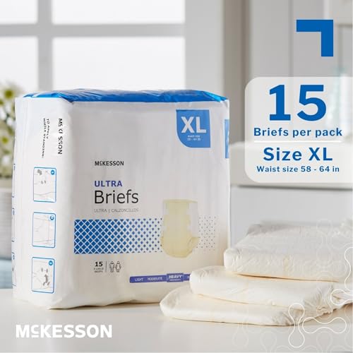 McKesson Ultra Briefs 60 Count XL 5864 in Incontinence Adult Diapers with Tabs Heavy Absorbency Unisex Disposable Elastic Leg Gathers and Contoured Fit for Men and Women - Image 5