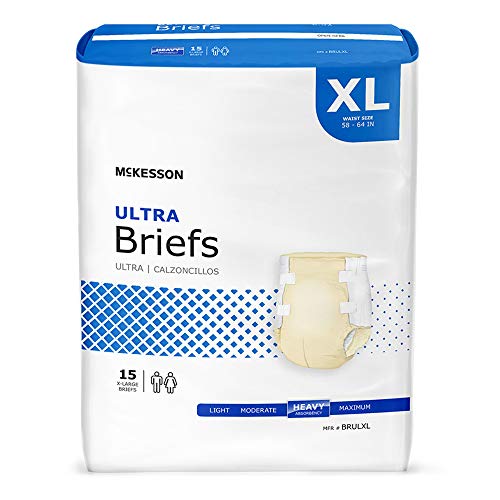 McKesson Ultra Briefs 60 Count XL 5864 in Incontinence Adult Diapers with Tabs Heavy Absorbency Unisex Disposable Elastic Leg Gathers and Contoured Fit for Men and Women - Image 2