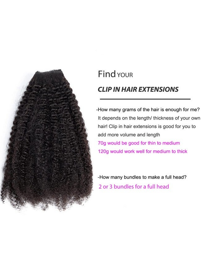 YOOONXI Kinky Curly Clip In Hair Extensions Real Human Hair 4B 4C Afro Kinky Curly Clip Ins For Black Women Double Weft Natural Color 7Pcs 120Gset 16Inch - Image 4