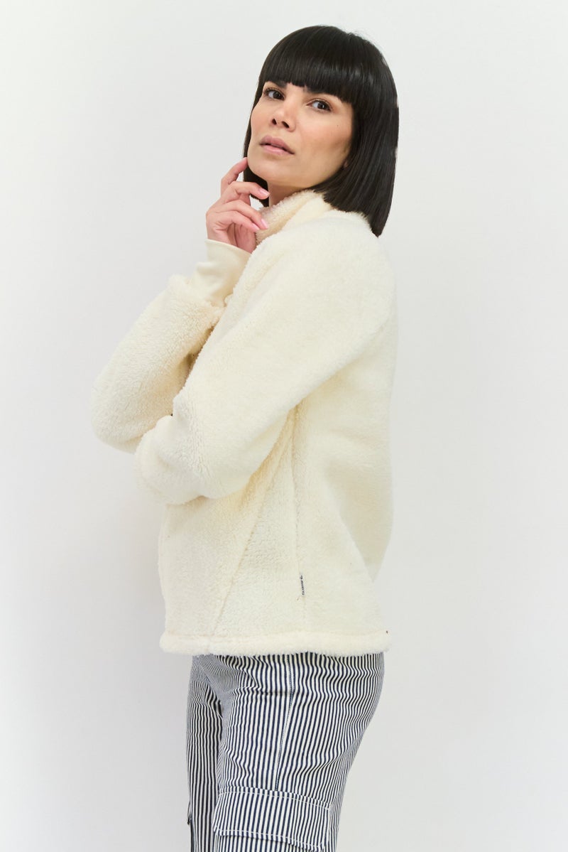 Bearpaw Women Textured Sherpa Jacket, Light Beige - Image 3