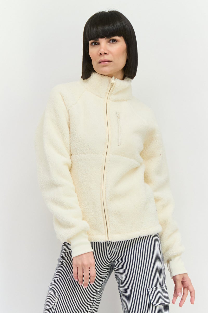 Bearpaw Women Textured Sherpa Jacket, Light Beige - Image 1