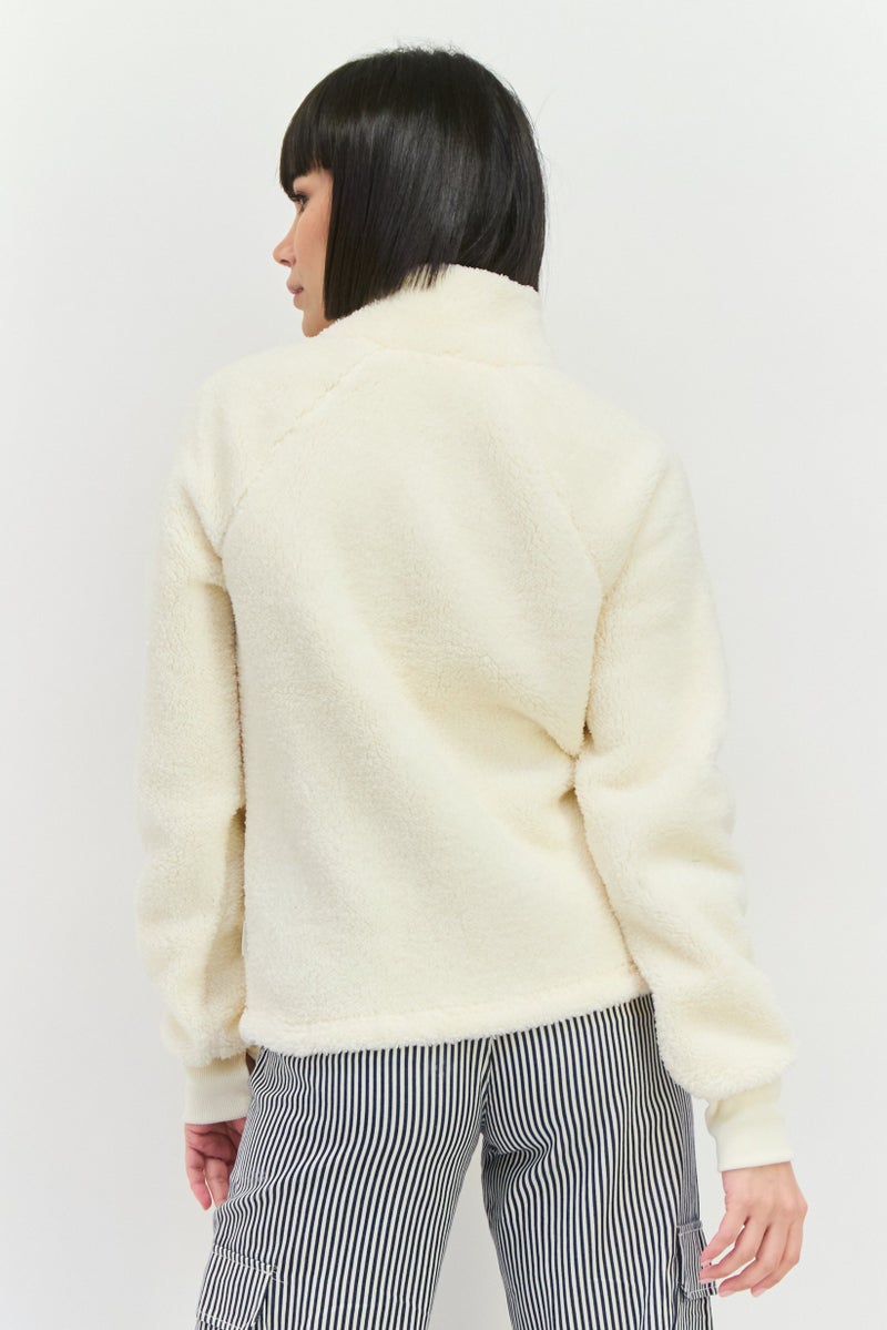 Bearpaw Women Textured Sherpa Jacket, Light Beige - Image 4