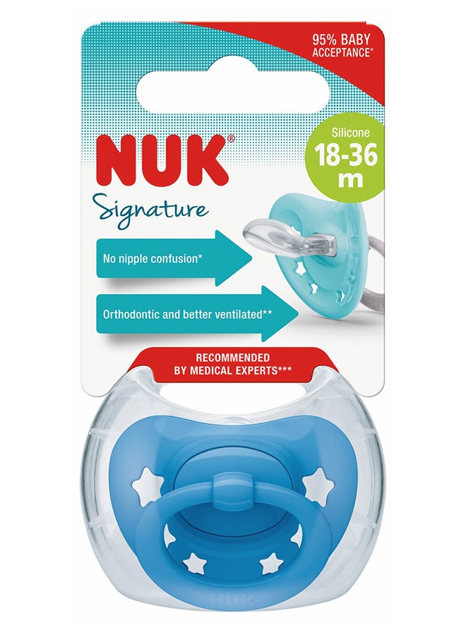 NUK Pacifier Signature 18 36M 1Pc (Blue)