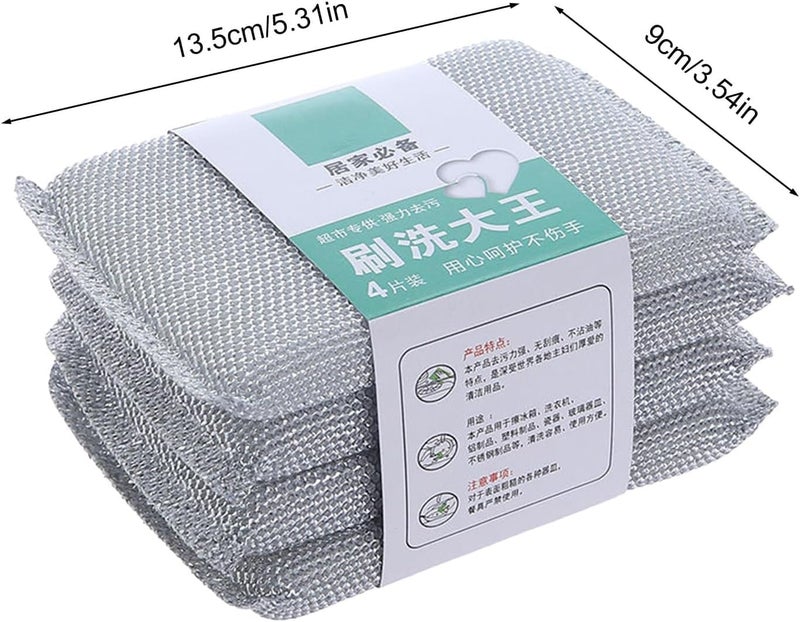 DKEXL Multipurpose Sponge Scrubber Scrub Sponge for Utensil Cleaning Scratch Proof Scrubber for Kitchen Utensils Steel Wire NonScratch Reusable Dishwashing Sponge for Kitchen 20 - Image 4