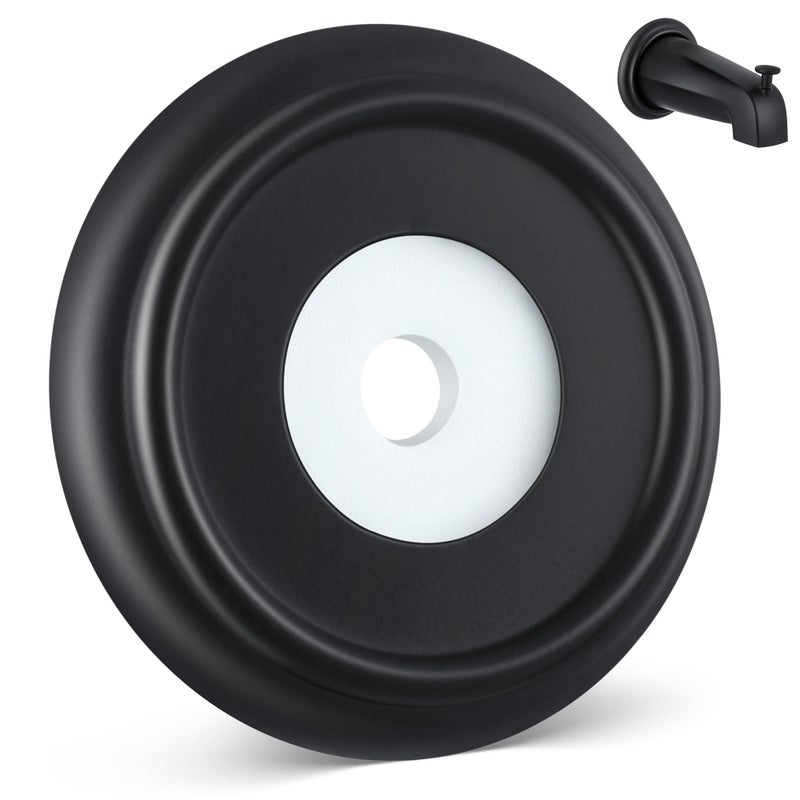 Dreyoo Metal Tub Spout Cover Ring Bathtub Spout Trim Plate Ring with 1 Pcs Foam Gasket 112 Inch ID and 358 Inch ODBlack