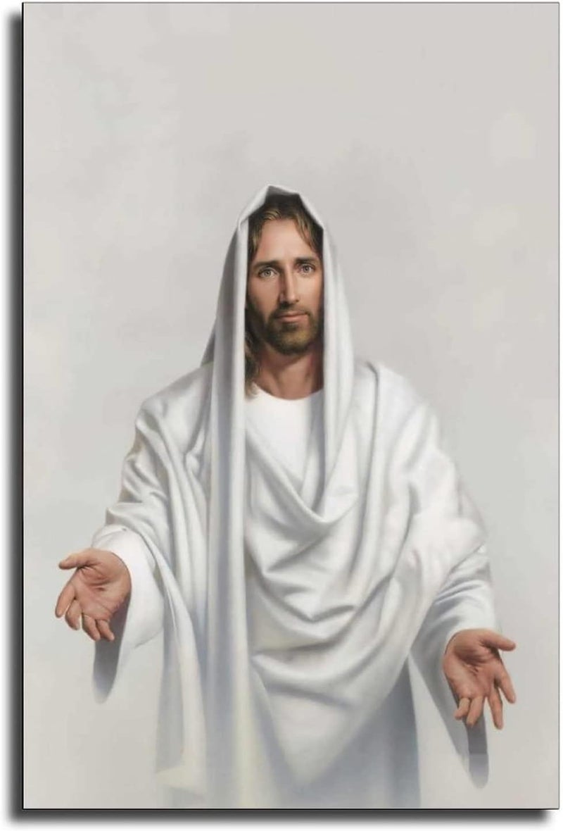 FireDeer Catholic Jesus Poster Print On Canvas Painting Christian God Pictures for Living Room No Frame (Sacred Heart of Jesus-4,24x36inch) - Image 1