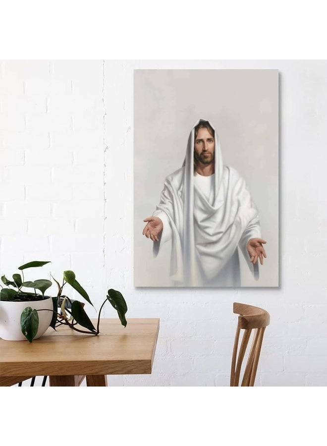 FireDeer Catholic Jesus Poster Print On Canvas Painting Christian God Pictures for Living Room No Frame (Sacred Heart of Jesus-4,24x36inch) - Image 3