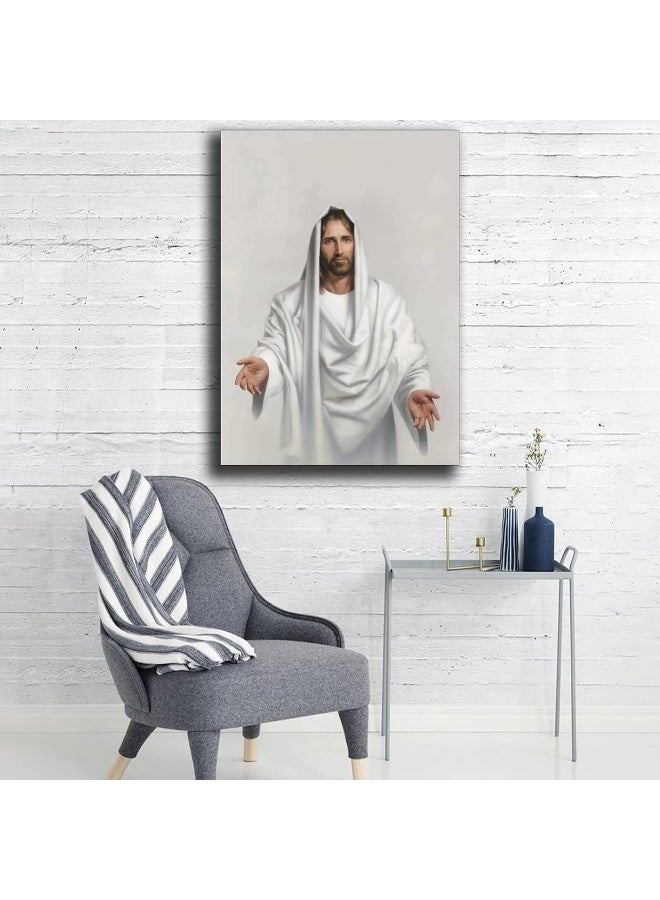 FireDeer Catholic Jesus Poster Print On Canvas Painting Christian God Pictures for Living Room No Frame (Sacred Heart of Jesus-4,24x36inch) - Image 4