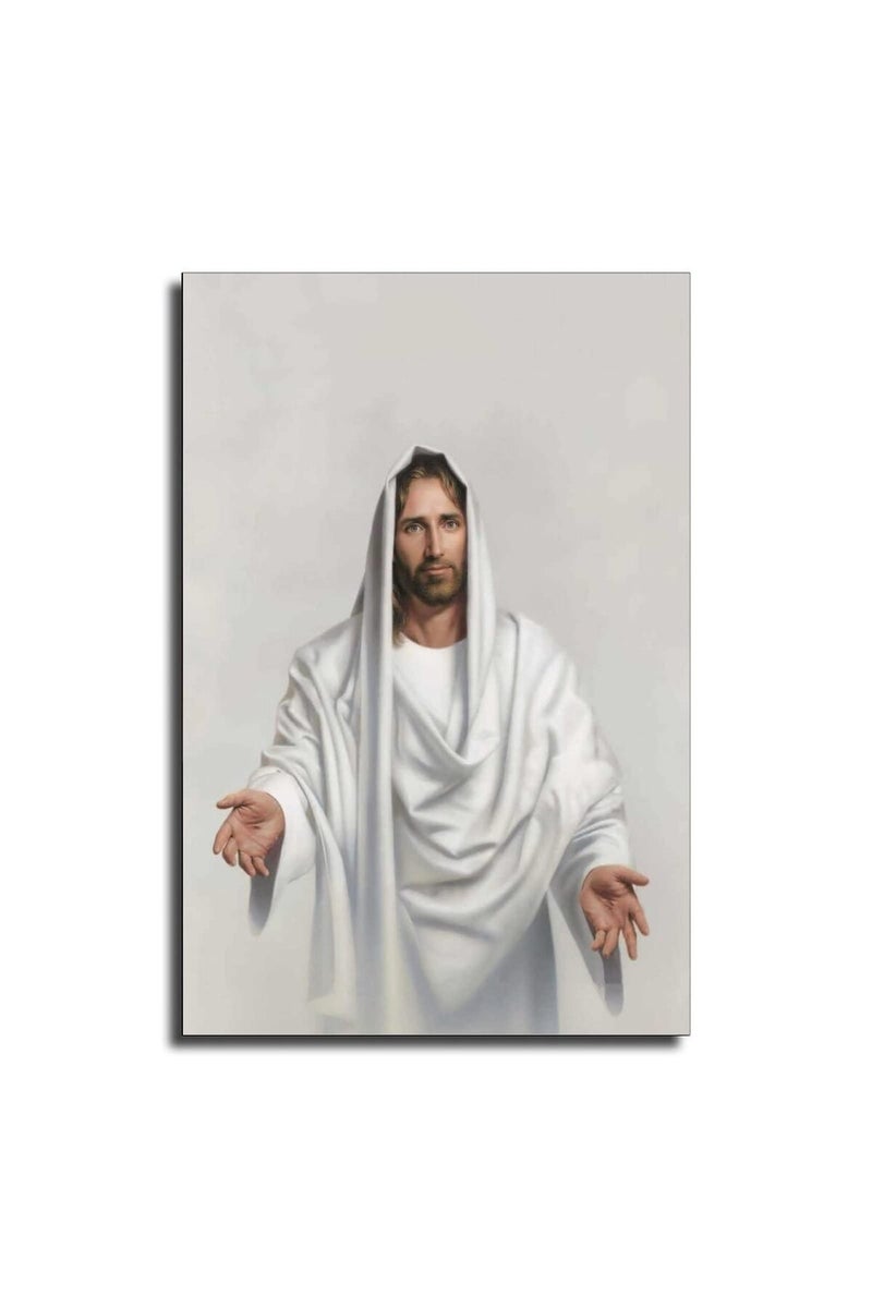 FireDeer Catholic Jesus Poster Print On Canvas Painting Christian God Pictures for Living Room No Frame (Sacred Heart of Jesus-4,24x36inch) - Image 1