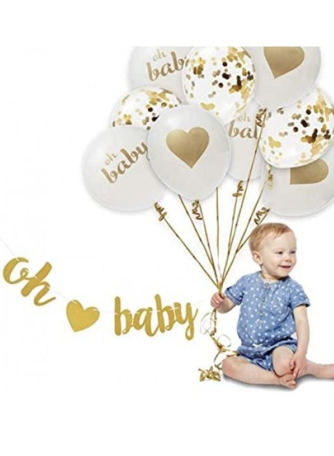DecoLoral DECOR ME Baby Shower/ Gender reveal Decorations Set with Confetti, Latex balloons, Ribbons and Glue dot. - Image 2