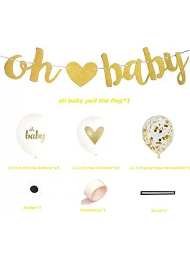 DecoLoral DECOR ME Baby Shower/ Gender reveal Decorations Set with Confetti, Latex balloons, Ribbons and Glue dot. - Image 3