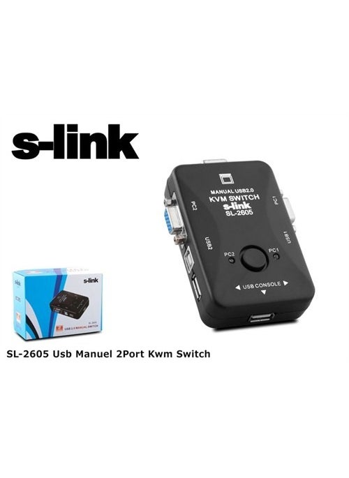 S-Link - Sl-2605 Usb Manual 2Port Kwm Switch - Image 1