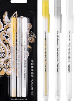 Y&D Fine Point Gel Pen 3 Colors White Gold and Silver Ink Pens Archival Tip Sketching For Illustration Design 0.8mm Nibs for Black Paper Drawing Writing  - Image 1