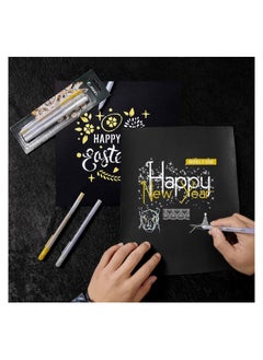 Y&D Fine Point Gel Pen 3 Colors White Gold and Silver Ink Pens Archival Tip Sketching For Illustration Design 0.8mm Nibs for Black Paper Drawing Writing  - Image 2