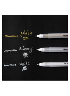 Y&D Fine Point Gel Pen 3 Colors White Gold and Silver Ink Pens Archival Tip Sketching For Illustration Design 0.8mm Nibs for Black Paper Drawing Writing  - Image 4